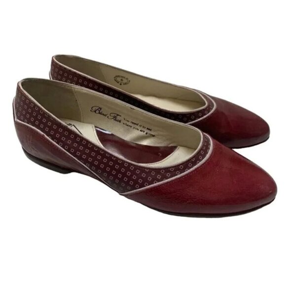 John Fluevog Blind Faiths Low Jo Flats Wine 6 - Picture 2 of 12